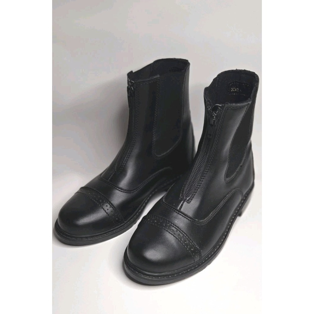 TuffRider Ladies Starter Front Zip Paddock Boots Womens 6 Equestrian Outdoor Blk